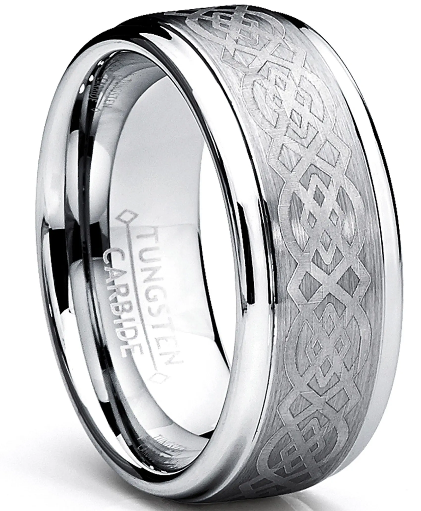 Men's Tungsten Carbide Ring Celtic Design 8MM Sizes 6 to 15 Men's Tungsten Carbide Ring Celtic Design 8MM Sizes 6 to 15