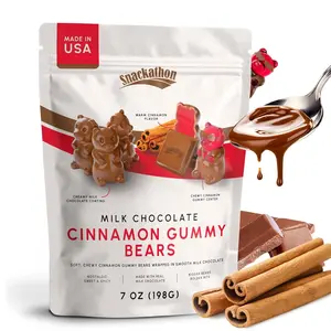 Snackathon Milk Chocolate Cinnamon Gummy Bears – Sweet & Spicy Gourmet Candy