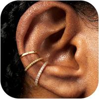 Vine1-14K Gold Plated Ear Cuffs