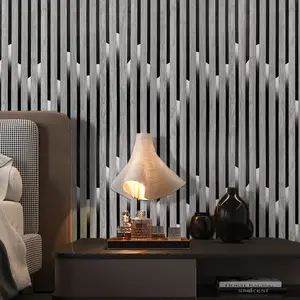 3D Grille Stripe Self-Adhesive Wallpaper, Vintage Wood Grain Removable Waterproof Moisture-Resistant Wallpaper, Ideal for Living Room and Furniture Renovation