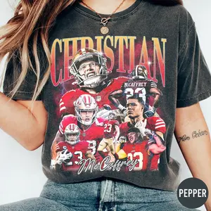 Comfort Colors Christian McCaffrey Shirt, Christian McCaffrey T-shirt, 49er Merch, Gift For Fan San Francisco Football, Sport Tees
