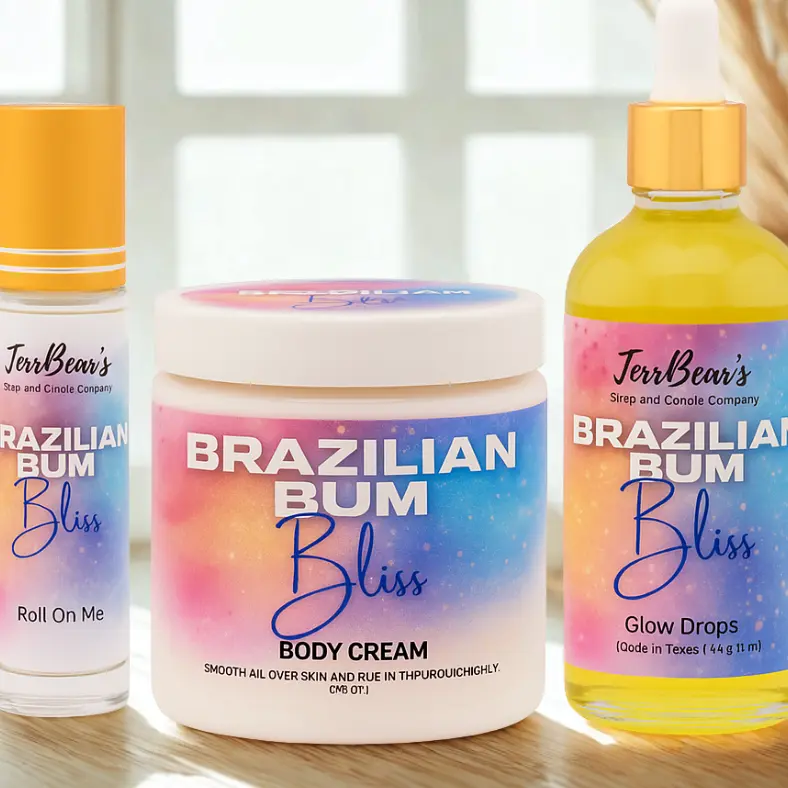 Non-Toxic, Cruelty-Free, Alcohol-Free 3-Piece Scented Body Beauty Set - Fruity Watermelon & Vanilla Aroma Kit with Hydrating Body Cream, Radiance Drops, Roll-On for All-Skin Moisturizing, Cracked Heels Care, Radiant Skin Support