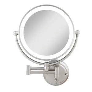 Glamour Lighted Wall Mounted Makeup Mirror with Magnification