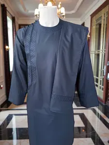 Afghan Men’s Navy Blue 3-Piece Parahan Tumban with Shawl – X-Small  to Small Size | Elegant Hand Embroidery