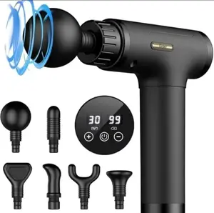 Mini Massage Gun with 6 Heads & 30 Speeds for Muscle Pain Relief & Therapy Portable Percussion Back Massager for Neck Shoulder Legs Sports Recovery & Athletes Relaxation Durable Father's Day Gift