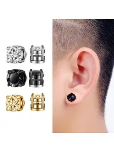 Men's Punk Style Magnetic Earrings, Fashionable Non-piercing Earrings for Men & Women, Trendy All-match & Exquisite Jewelry for Birthday Gift