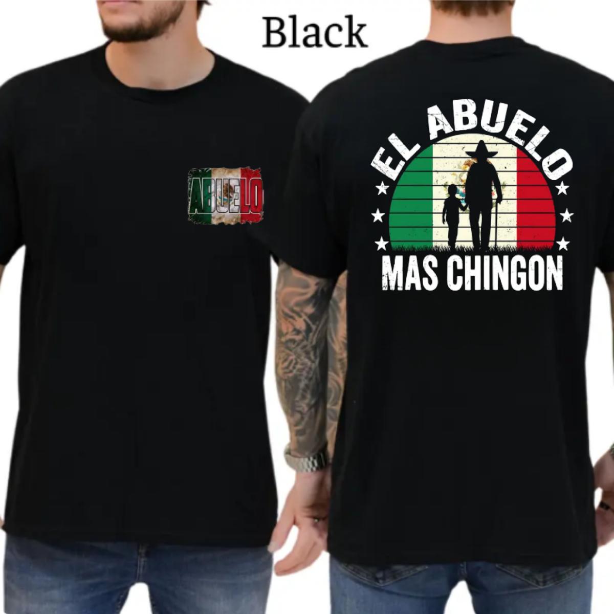 Men’s Crew Neck Short-Sleeve Casual Graphic T-Shirt, Father’s Day Gift for Latino Dad with Love Text Print, Mexican Menswear Top