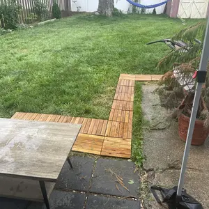 【27/54/108PCS】Yaheetech Acacia Wood Flooring Tiles - Waterproof Interlocking for Outdoor & Indoor/Patio/Garden/Deck, 12x12in - Durable & Natural Material