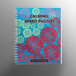 Relaxing Mixed Puzzles Spiral-Bound Workbook - 300+ Brain Exercises, Crosswords, Mazes, Mindful Puzzles, Word Searches, Mental Calm Support, Vibrant Cover, for Lifestyle Enthusiasts