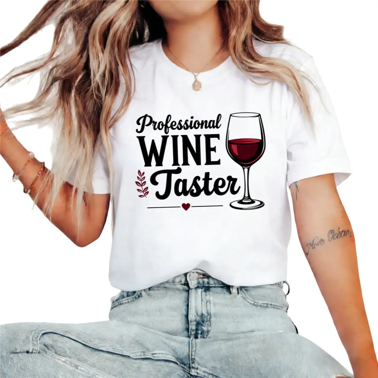 Women's Wine Tasting Tee - Professional Wine Taster Print Short Sleeve Shirt with Wine & Swirl, Casual Crew Neck Top for Wine Events, Machine Washable Oenophile Apparel