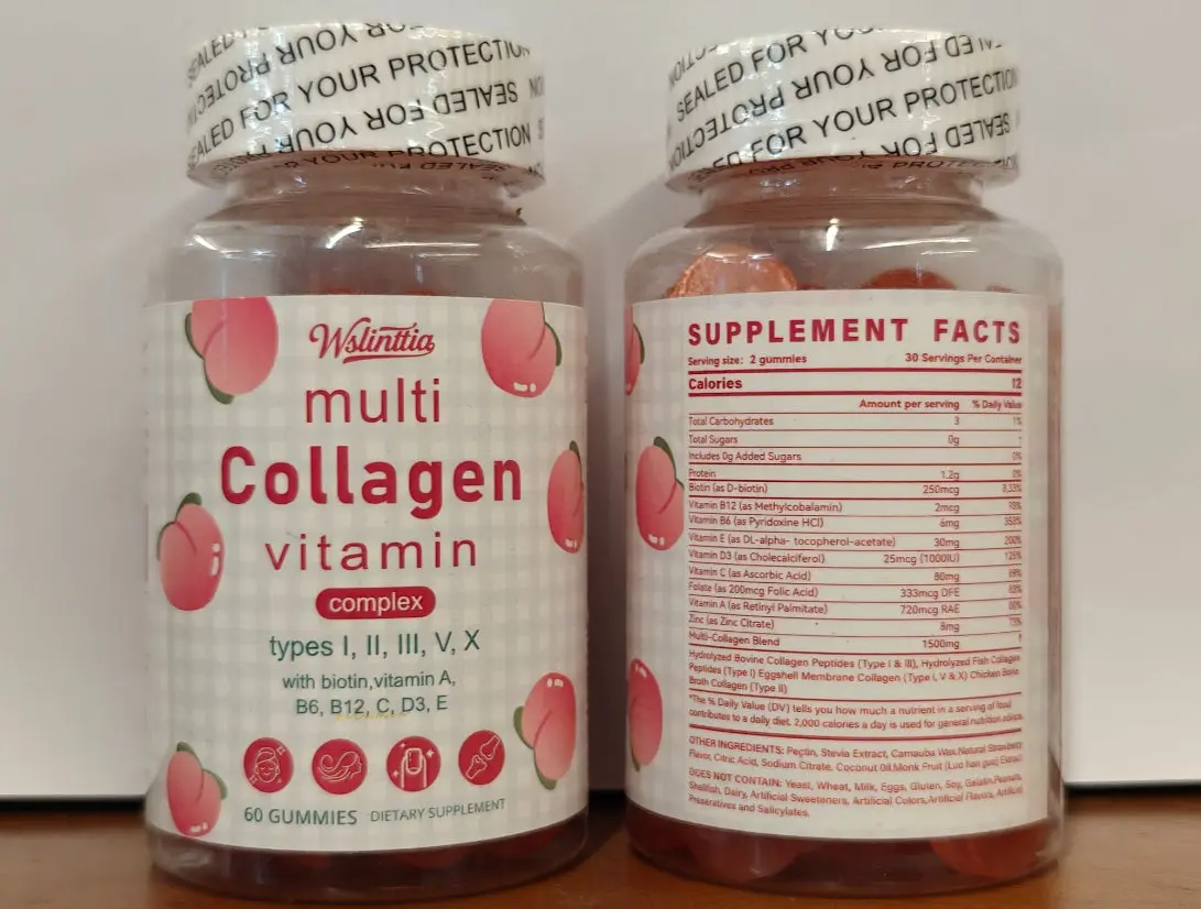 Multi Collagen Health Gummy Supplements, Support for Hair, Beauty, Nail Needs for Equestrian Sports & Outdoor Leisure Enthusiasts, Zinc, Edible