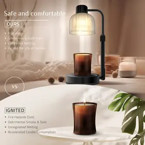 Wax Melting Lamp Handcrafted with Adjustable Brightness Timer Function 50W GU10 Halogen Bulb Safe Candle Warmer Ideal Christmas Gift Decoration Items Home Decor Fragrance Wooden