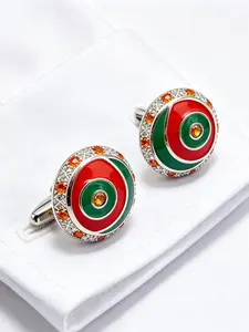Zk51 Fashion Silver Color Dartboard Pattern Business Cufflinks, Stylish Accessory for All Seasons, Perfect for Professional
