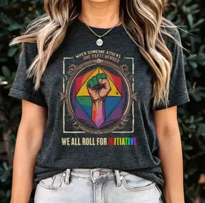 LGBT Shirt - When One Party Member Is Attacked, We All Roll For Initiative, Pride Month Gift, LGBT Tee, Soft Unisex Shirt, Comfortable Fits, Full Sizes, Full Colors