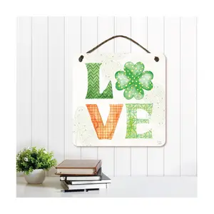 Courtside Market Love Four-Leaf Clover 16x16 Hanging Sign