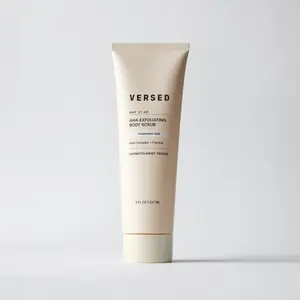 Versed Buff It Out AHA Exfoliating Body Scrub and Mask - Lactic Acid & Glycolic Acid Exfoliant - Microfine Pumice Body Exfoliator to Polish and Smooth Bumpy, Dry Skin - Vegan & Cruelty-Free