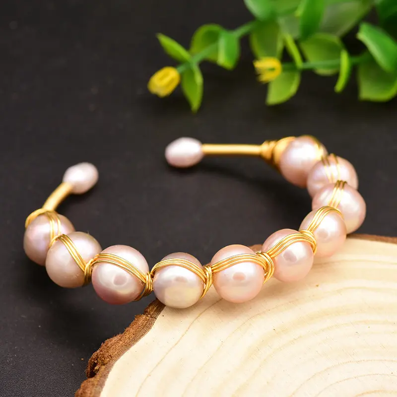 Pink purple pearl bracelet