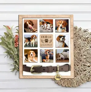 Memorial Pet Collar Holder Sign | Dog Memorial Wood Frame with Collar Display | Pet Loss Sympathy Gift | Custom Dog Remembrance Keepsake | Pet Tribute, 2 layered