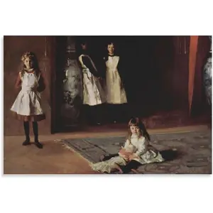 John Singer Sargent The Daughters of Edward Darley Boit Poster Canvas Wall Art Posters For Room Aesthetic And Decor Poster For Bedroom Living Room Bathroom Kitchen Office Decor 24x36inch(60x90cm) Unfr