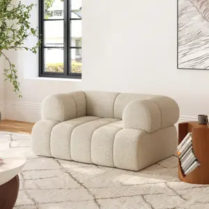 Homary Nimbus Chenille Upholstered Accent Chair - Soft and Cozy Design for Living Room Comfort
