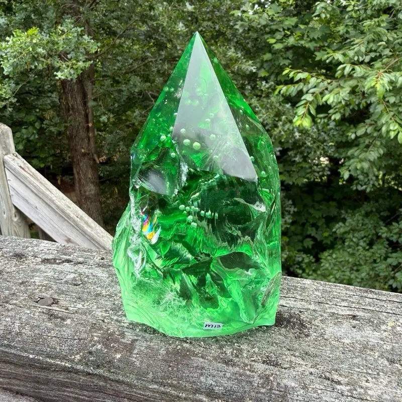 Green Obsidian (M13) Rustic Point -  MAN MADE Glass made from natural minerals