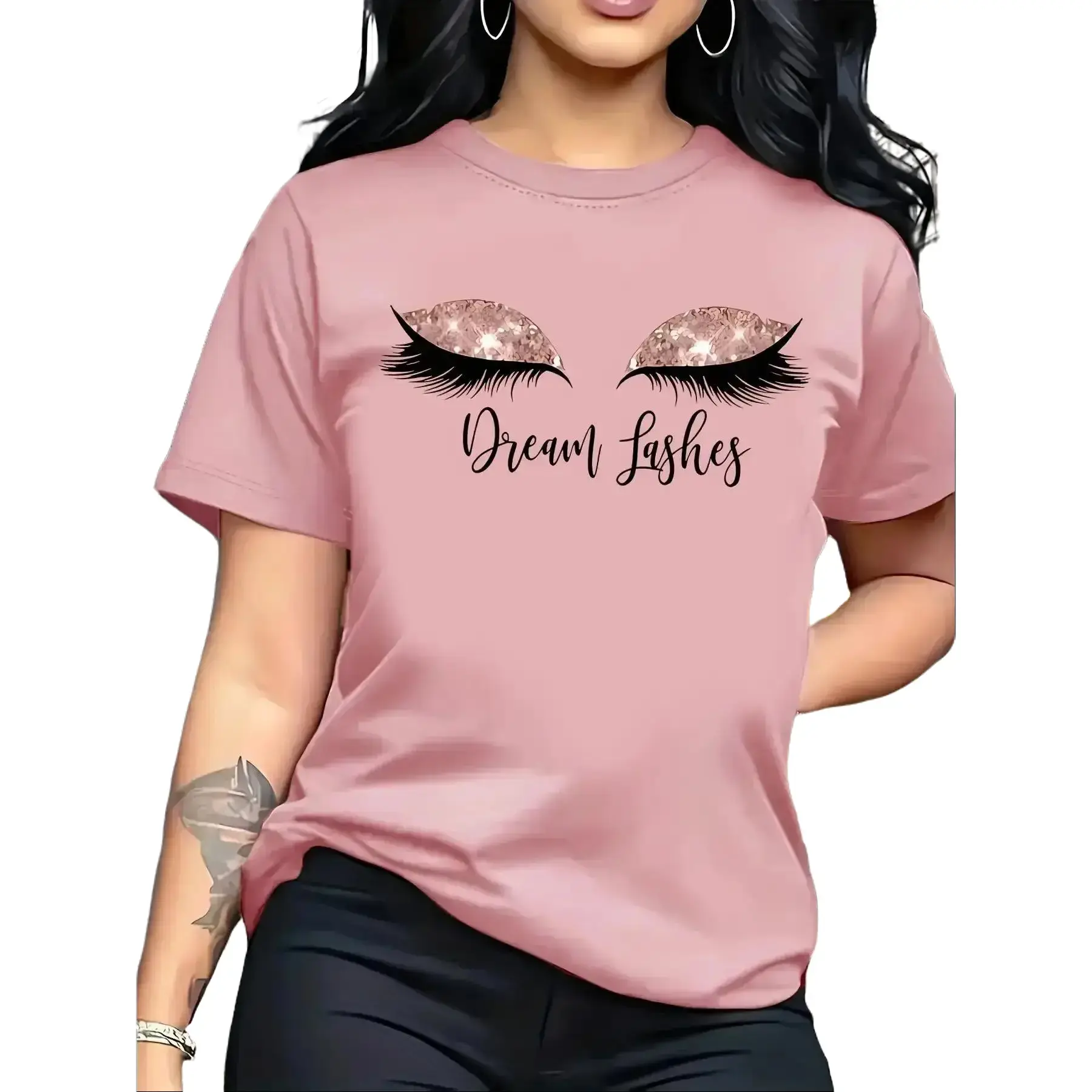 Unisex Basic Fit Graphic T-Shirt with Abstract Portrait - Breathable Cotton Short Sleeve Top for Comfortable Everyday Wear, Shortsleeve, Casual Wear, Piece, Relaxed