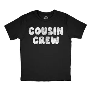 Youth Funny T Shirts Cousin Crew Sarcastic Family Tee For Kids Funny T Shirts Funny Cousin Short Sleeve Novelty Tees for Kids Black -