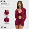 MFVIM Women’s 3-Piece Sports Outfits - High Waisted Impact Compression Butt Lifting Yoga Pants, Soft Stretch Breathable Activewear Set, Matching Women’s Workout Sets for Gym, Travel