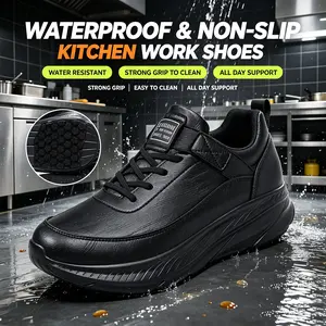 Men's anti slip work shoes - waterproof walking shoes, sports shoes for catering chefs and kitchens, Father's Day gifts