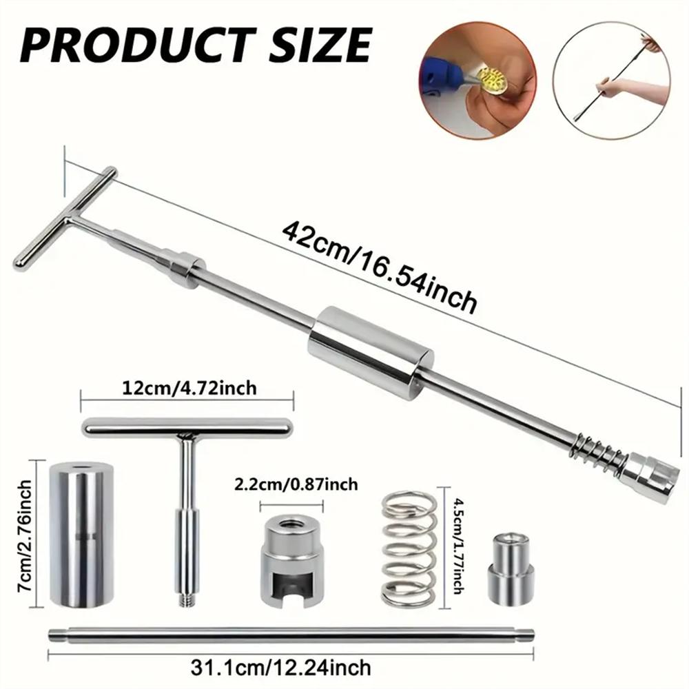 43pcs Car Dent Repair Tool Kit with Adjustable Long Reach, Paintless Dent Removal for Cars, Includes Spacer & Glue Gun -Without Battery