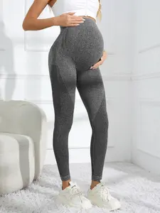 Women's High-Waisted Sporty Yoga Pants, Comfortable Maternity Bottoms for Early Pregnancy, Plain Design, Perfect for Daily Wear & Active Use, Maternity Clothing