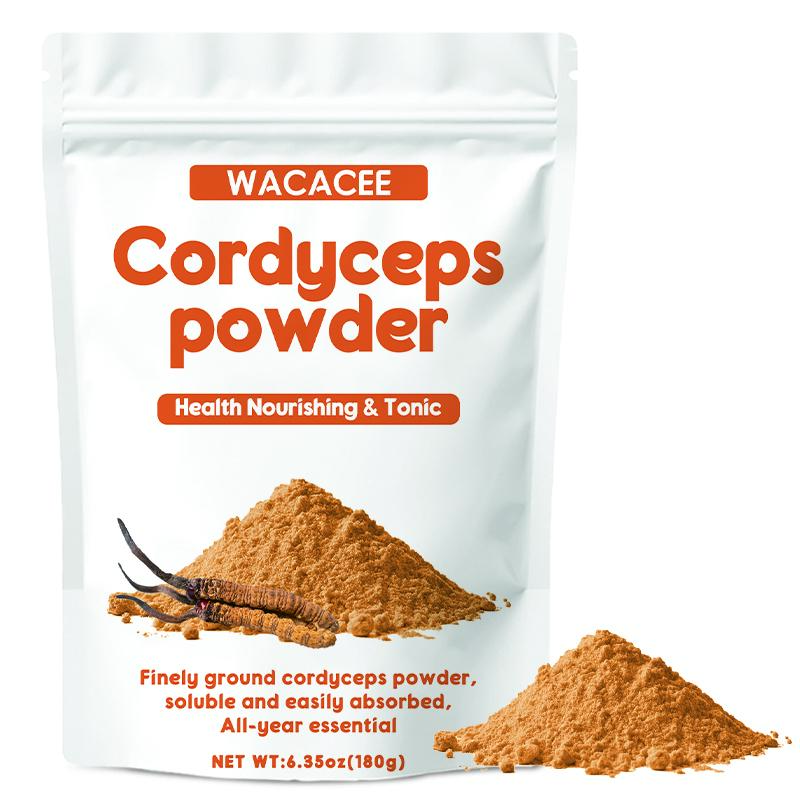 WACACEE Premium Wormwood-Cordyceps Powder - 180g, Sugar-Free, Finely Ground, Smooth Texture, Natural Flavor, Health Nourishing & Tonic Herb Spice, 24-Month Shelf Life, Ambient/Cupboard Storage, for Warm Water Drinks, Soups