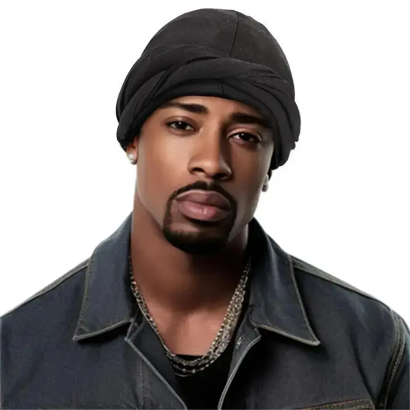 Humwam Men & Women Versatile Elastic Pre-Tied Durag, Silk Satin Lined Twist Head Turban, Comfortable Head Wrap for Daily Wear and Overnight Hair Care