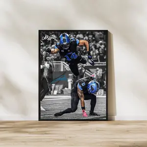 Detroit Lions Art Print Poster, Gibbs & St. Brown Poster. No Frame