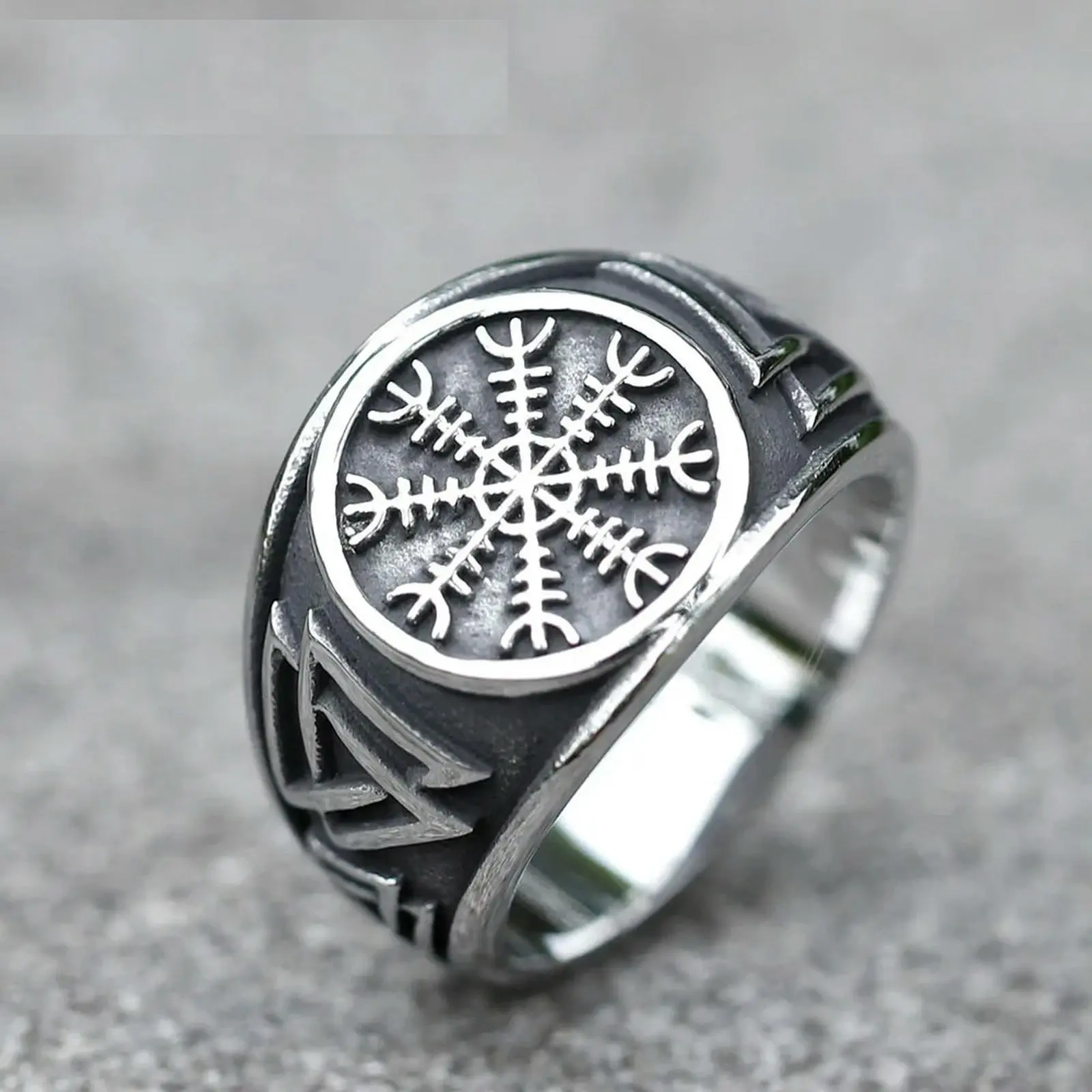 New Men's 316L Stainless Steel Rings Viking Odin Trinity Celtic Knot Ring For Teens Amulet Jewelry Gift