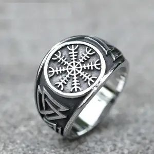New Men's 316L Stainless Steel Rings Viking Odin Trinity Celtic Knot Ring For Teens Amulet Jewelry Gift