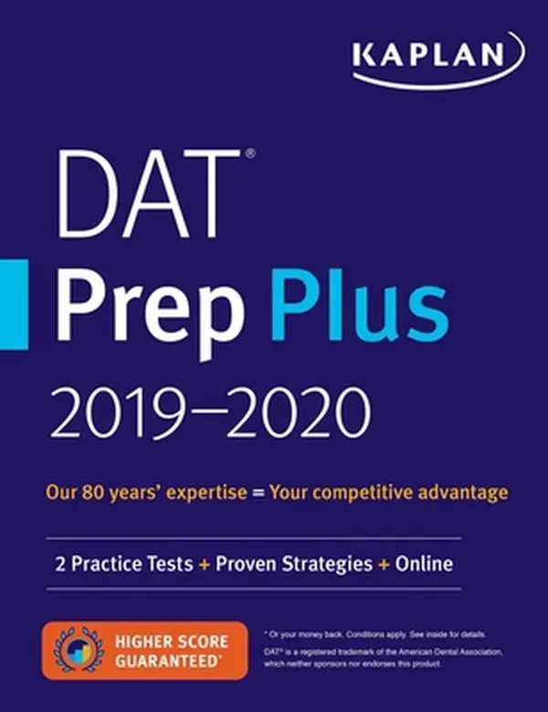 USED Book - DAT Prep Plus 2019-2020: 2 Practice Tests + Proven Strategies + Online by Kaplan Test Prep (Paperback) - english