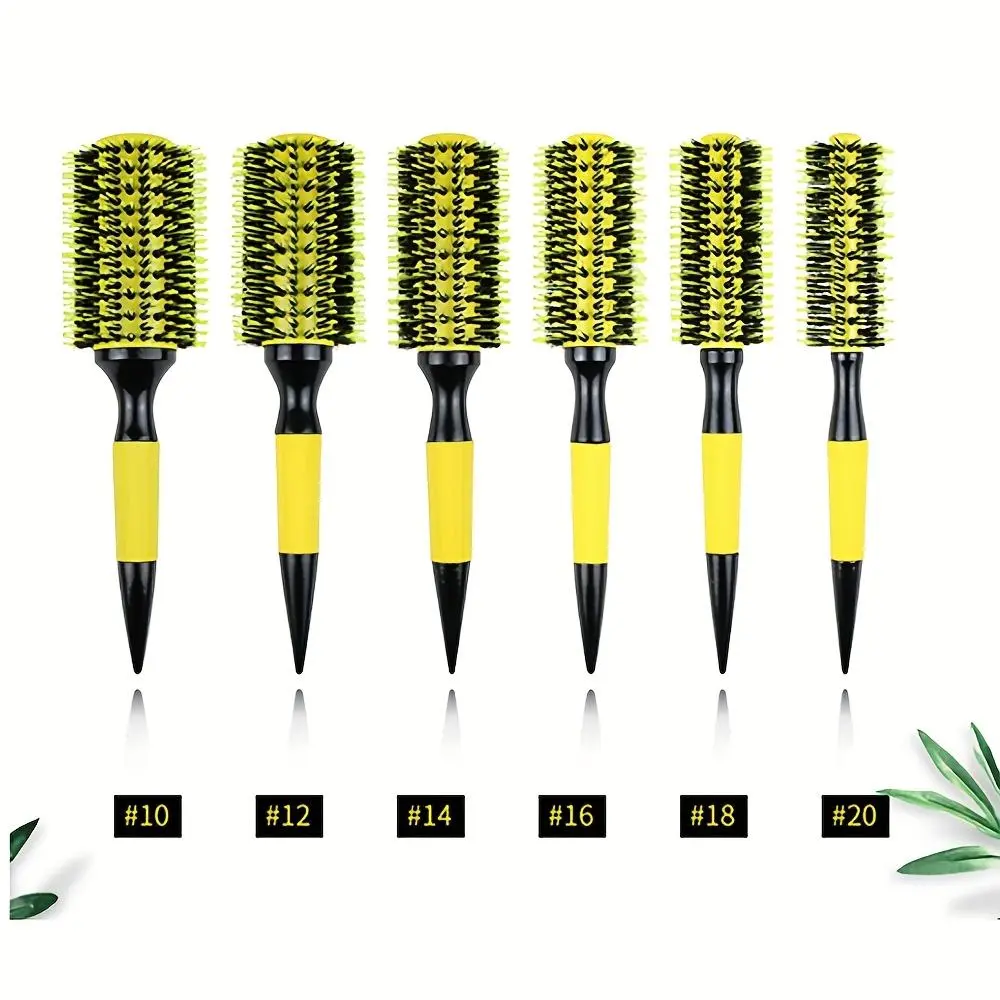 Hair Styling Comb Set, 6 Counts/set Hair Salon Round Comb, Plastic Combs, Heatless Styling Tool for All Hair Types, Suitable for Home and Salon Use, Volume Brush