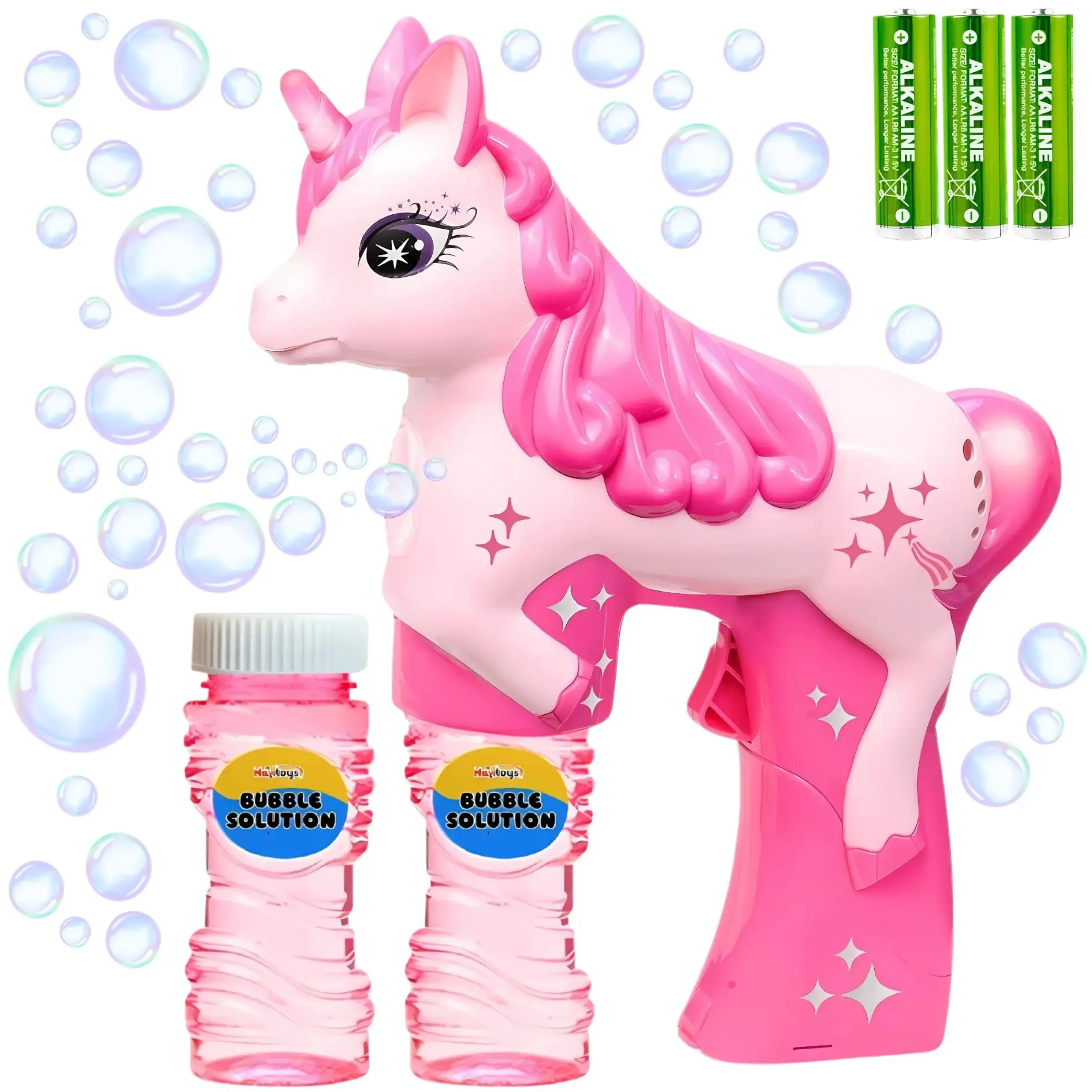 Pink Unicorn Bubble Gun for Kids – Automatic Bubble Machine Blower Toy | Cute Bubble Blaster for Toddlers, Boys & Girls | Outdoor Play, Birthday Party & Summer Fun