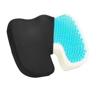 VEVOR Seat Cushion, Cooling Gel + Memory Foam Seat Cushion, Pressure-Relief Wheelchair Seat Pad with U-Shaped Cutout & Removable Cover, Lightweight and Portable for Travel, Car, Office, Airplane