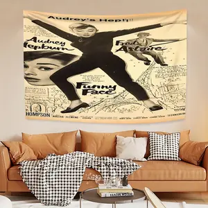Audrey Hepburn  Tapestry, Exquisite Patterns, Soft Fabrics, Perfect for Sofa or Bed Decoration, Comfortable Home Decoration, Bohemian Home Decoration