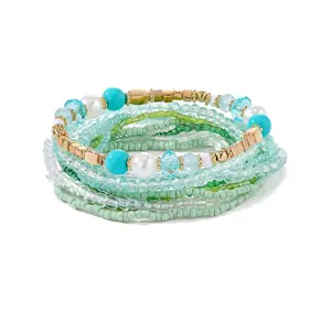 10 Pack Bohemian Stackable Beaded Bracelets, Colorful Stretchy Beaded Bracelets, Layered Beaded Bracelet Set, Boho-Style Jewelry, Gifts for Vacations and Beach Trips