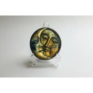 Labradorite Moon Face Carving