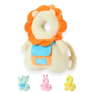 Baby Head Protection Backpack with Sound Maker Toddler Head Safety Pad Yellow Lion
