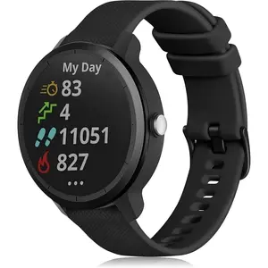 Compatible with Garmin Vivoactive 5 Watch Bands/Garmin Vivoactive 3 Watch Bands,20mm Silicone Band for Vivoactive 3 Music/Vivomove Sport,Forerunner 645/245 Music Smartwatch Women Men Black Wearable Adjustable soft silicone cute