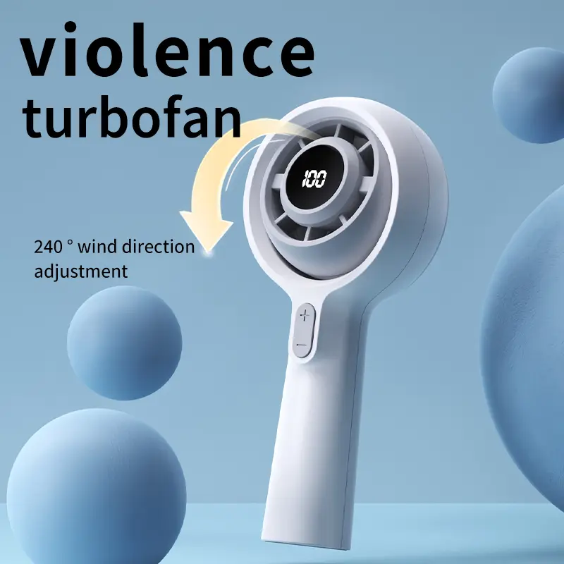 Portable Handheld Turbo Fan - USB-Rechargeable Battery-Powered Quiet Portable Fan with Adjustable Settings, 23-Hour Runtime, Turbo Boost, Stay Cool for Outdoor Activities, Home Cooling Solutions, Quiet Portable Fans