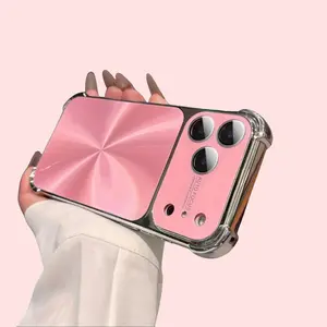 Aurora CD Pattern Soft Shockproof TPU Protective Cover for IP 17 Pro Max,16,15,14,13 – Pink Large Window, Secure Grip, Customized Phone Accessories, Screen Protector Included