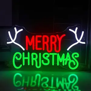 Merry Christmas Neon Sign, Personalized Letter Sign, LED Glowing Wall Hanging Neon Light, USB Powered Neon Light for Home, Coffee Shop, Restaurant