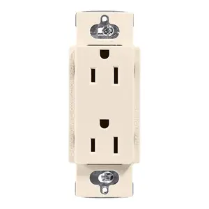Lutron CAR-15-LA Claro 15A Duplex Receptacle, Light Almond