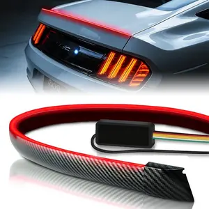 Universal Carbon Fiber Rear Spoiler with LED Lights for Vehicles High Brightness 171 SMD Chips Enhanced Visibility and Safety Easy Installation Waterproof IP68